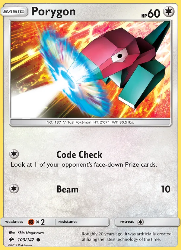 Porygon — Burning Shadows #103 (Pokémon TCG card)