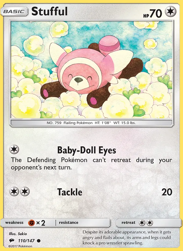 Stufful — Burning Shadows #110 (Pokémon TCG card)