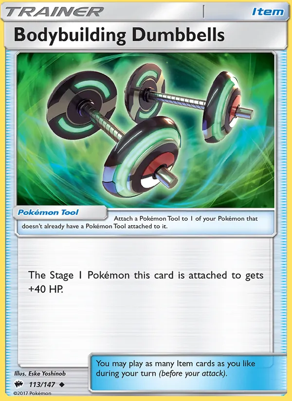 Bodybuilding Dumbbells — Burning Shadows #113 (Pokémon TCG card)