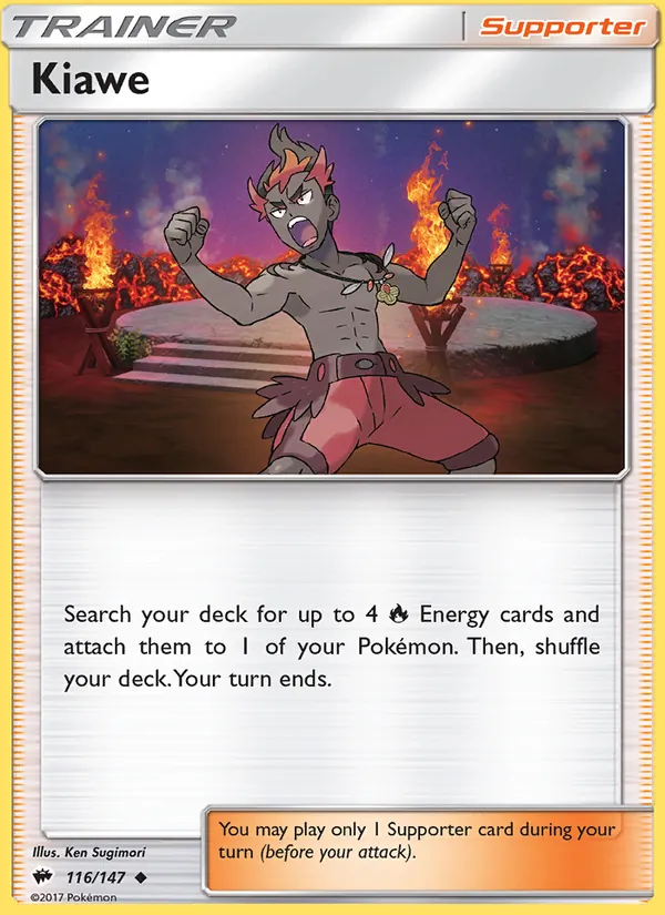 Kiawe — Burning Shadows #116 (Pokémon TCG card)