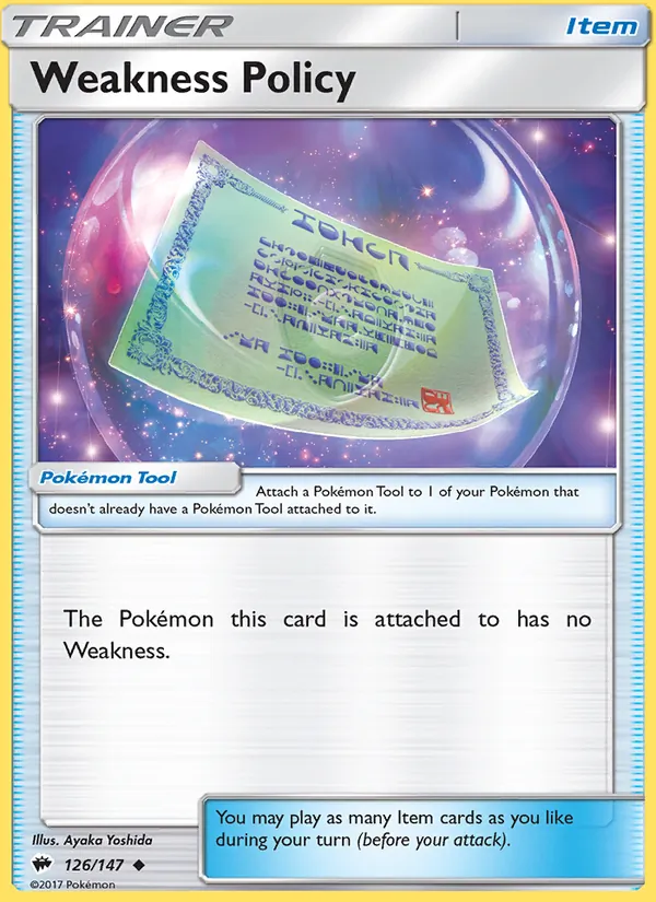 Weakness Policy — Burning Shadows #126 (Pokémon TCG card)