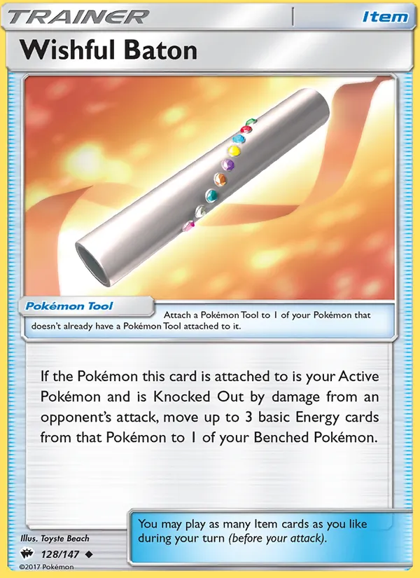 Wishful Baton — Burning Shadows #128 (Pokémon TCG card)