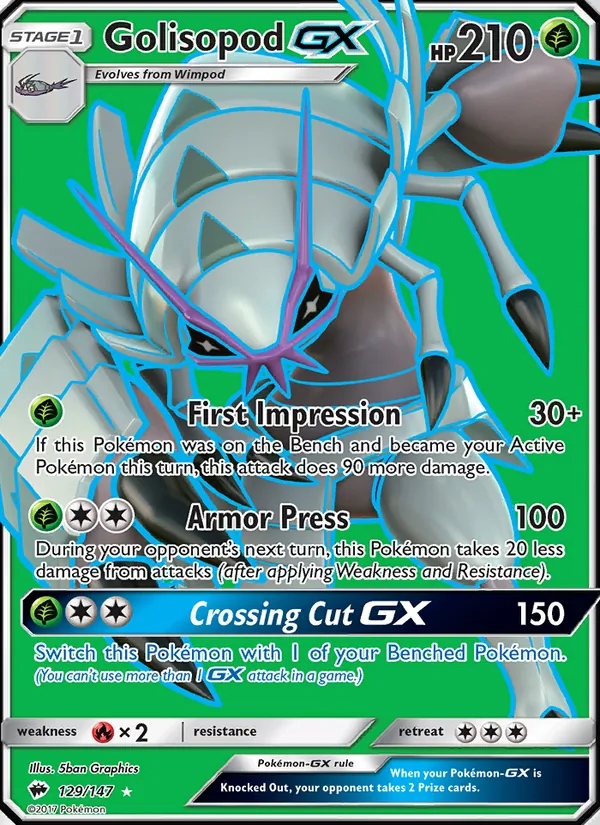 Golisopod GX — Burning Shadows #129 (Pokémon TCG card)