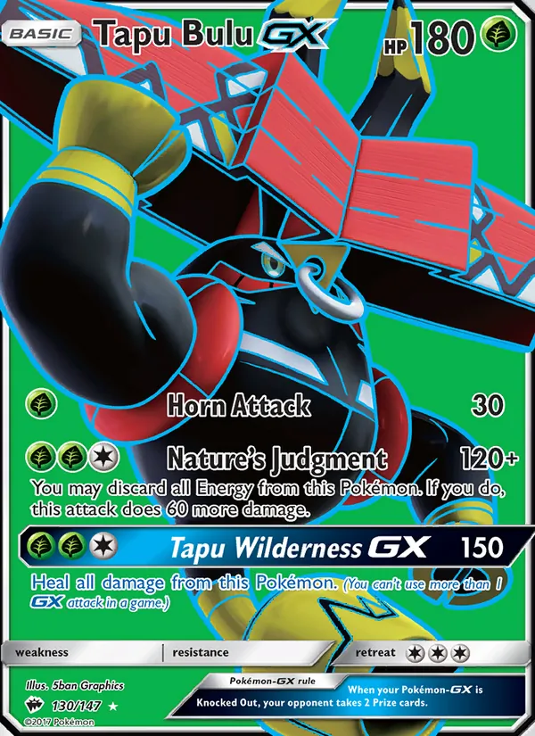 Tapu Bulu GX — Burning Shadows #130 (Pokémon TCG card)