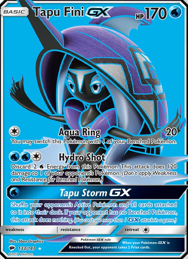Tapu Fini GX — Burning Shadows #133 (Pokémon TCG card)