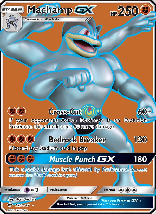 Machamp GX — Burning Shadows #135 (Pokémon TCG card)