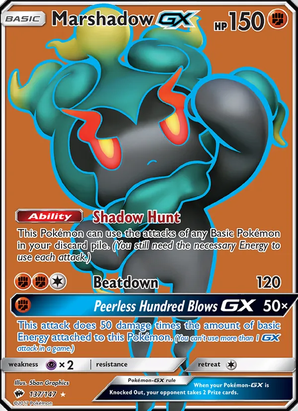Marshadow GX — Burning Shadows #137 (Pokémon TCG card)