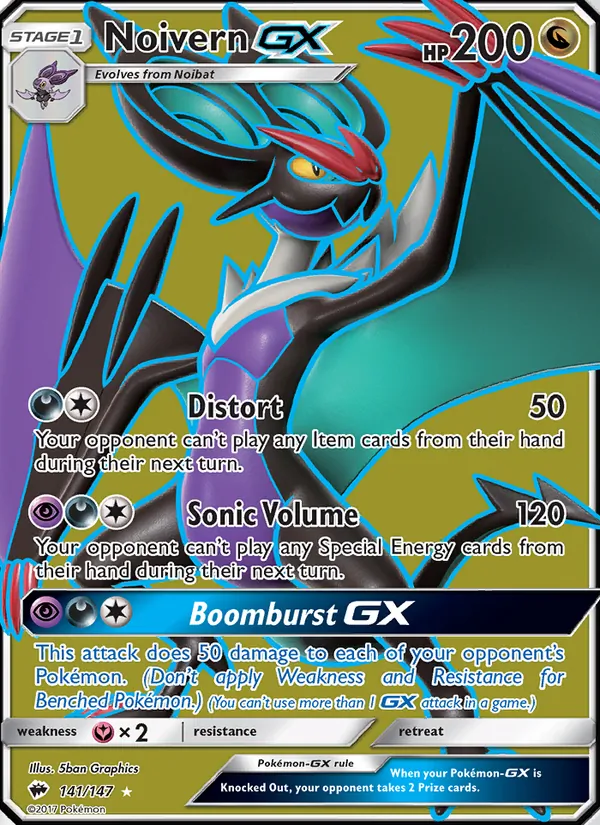 Noivern GX — Burning Shadows #141 (Pokémon TCG card)