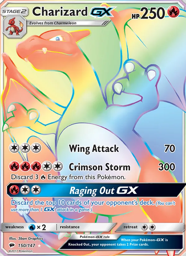 Charizard GX — Burning Shadows #150 (Pokémon TCG card)