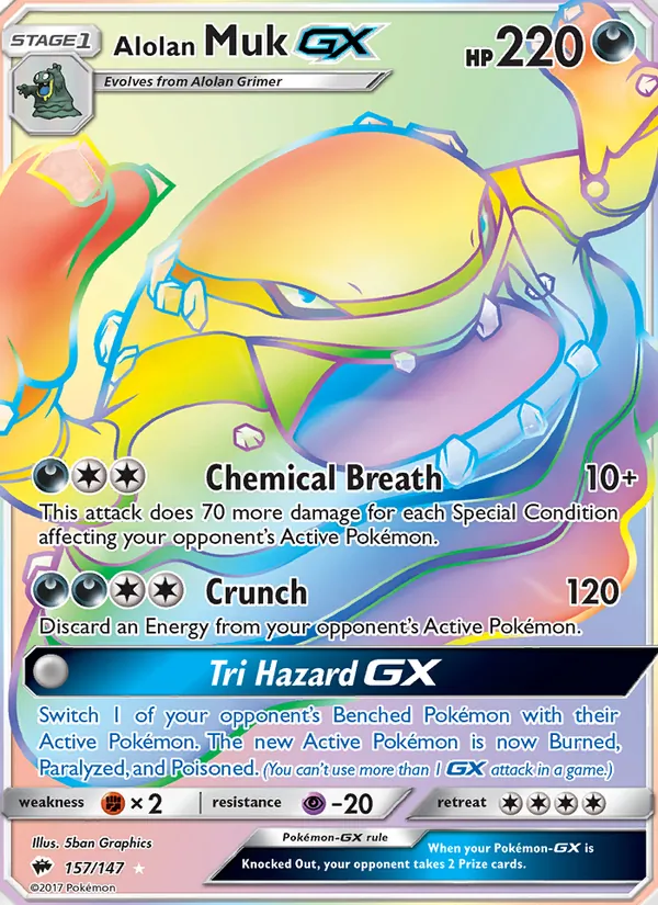 Alolan Muk GX — Burning Shadows #157 (Pokémon TCG card)