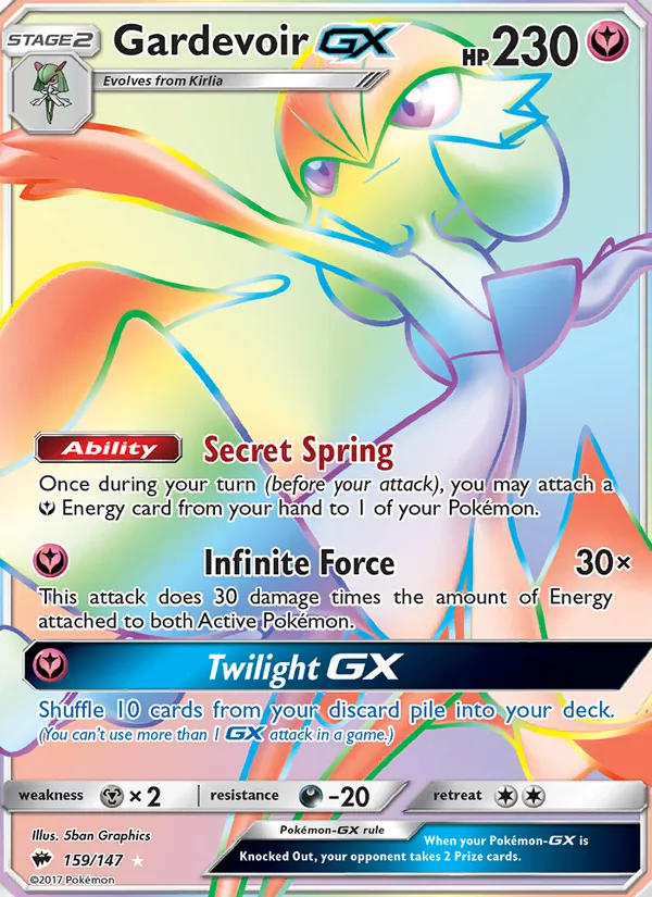 Gardevoir GX — Burning Shadows #159 (Pokémon TCG card)