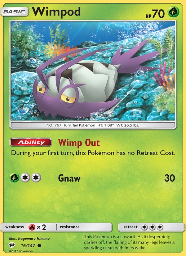 Wimpod — Burning Shadows #16 (Pokémon TCG card)