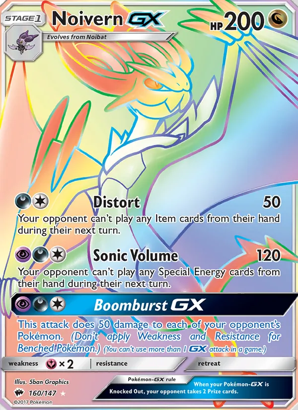 Noivern GX — Burning Shadows #160 (Pokémon TCG card)