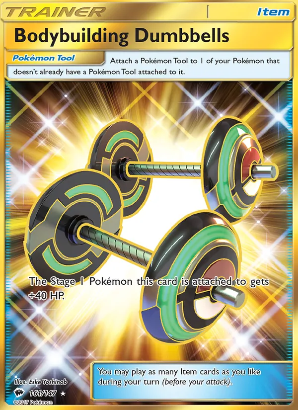 Bodybuilding Dumbbells — Burning Shadows #161 (Pokémon TCG card)