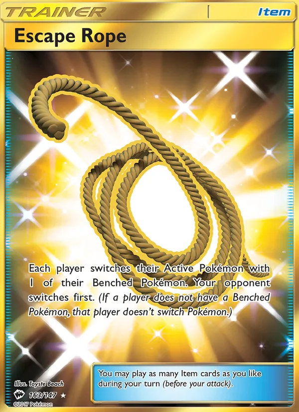 Escape Rope — Burning Shadows #163 (Pokémon TCG card)