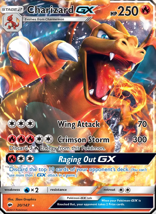 Charizard GX — Burning Shadows #20 (Pokémon TCG card)