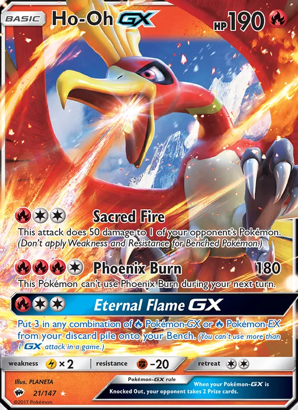 Ho-Oh GX — Burning Shadows #21 (Pokémon TCG card)