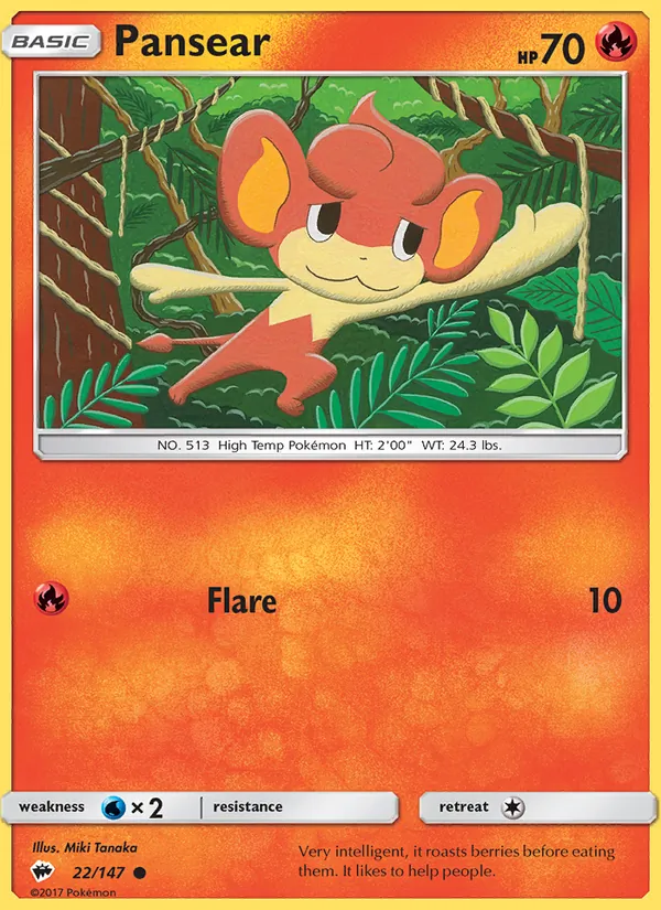 Pansear — Burning Shadows #22 (Pokémon TCG card)
