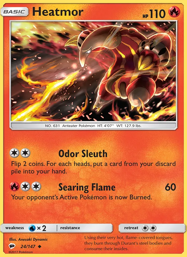 Heatmor — Burning Shadows #24 (Pokémon TCG card)
