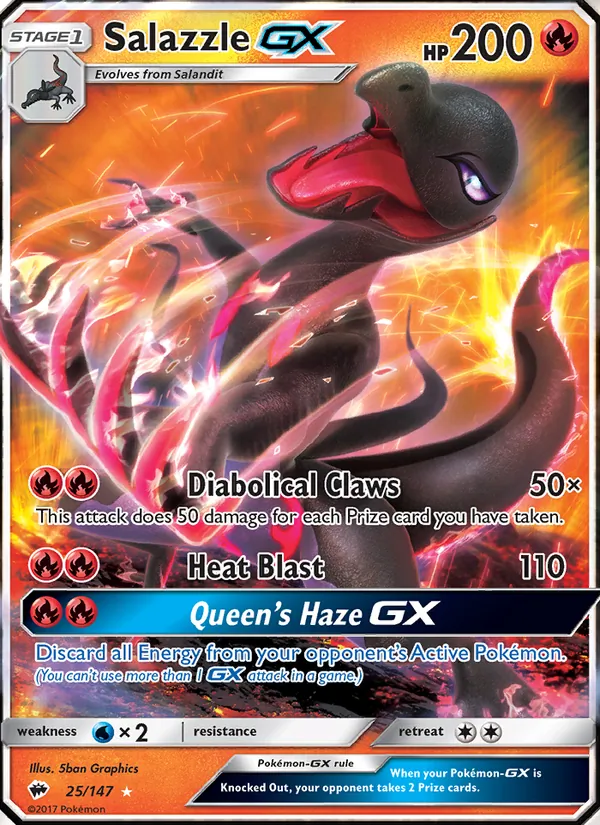 Salazzle GX — Burning Shadows #25 (Pokémon TCG card)