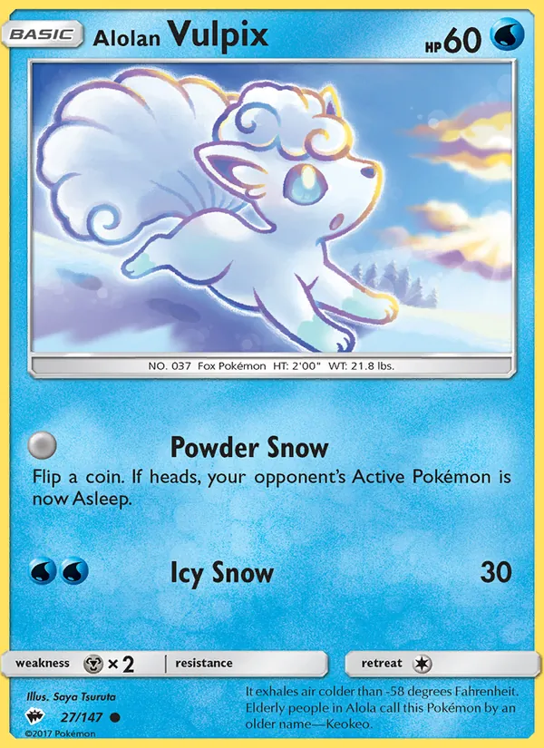 Alolan Vulpix — Burning Shadows #27 (Pokémon TCG card)