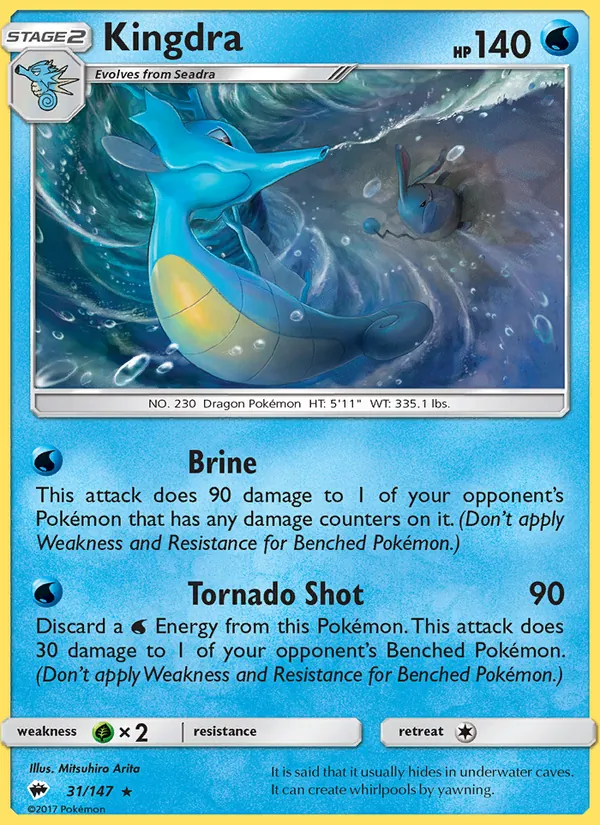 Kingdra — Burning Shadows #31 (Pokémon TCG card)