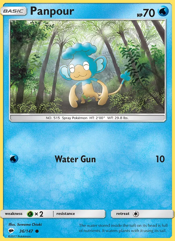 Panpour — Burning Shadows #36 (Pokémon TCG card)