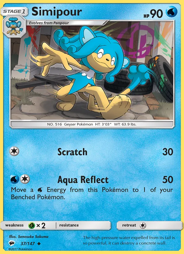 Simipour — Burning Shadows #37 (Pokémon TCG card)