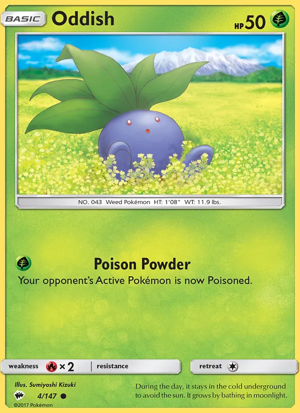 Oddish — Burning Shadows #4 (Pokémon TCG card)