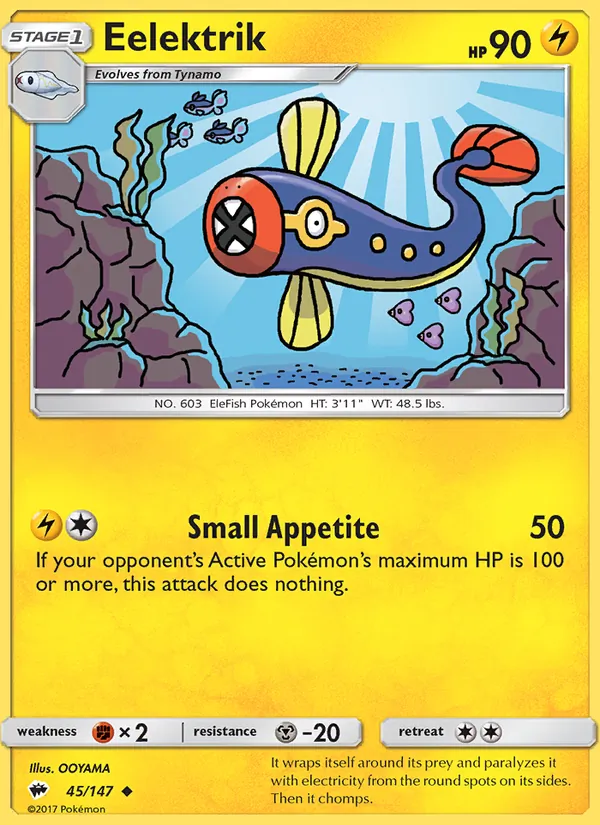 Eelektrik — Burning Shadows #45 (Pokémon TCG card)