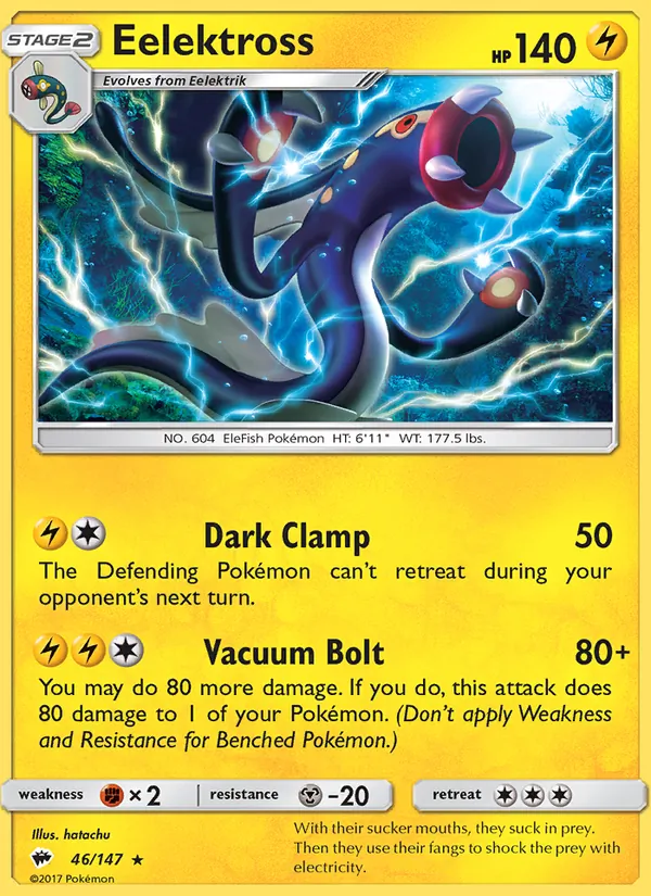 Eelektross — Burning Shadows #46 (Pokémon TCG card)