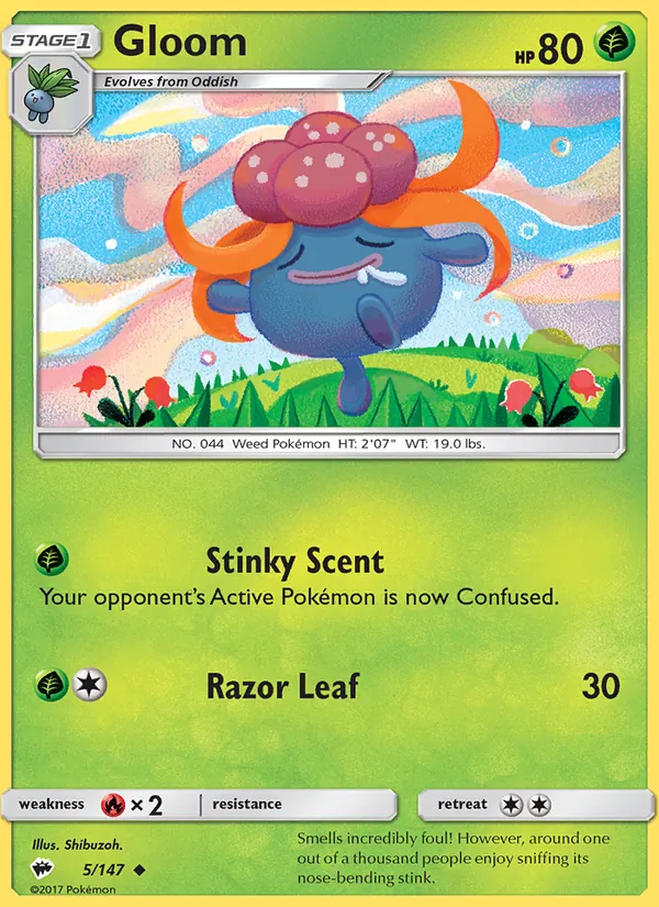 Gloom — Burning Shadows #5 (Pokémon TCG card)