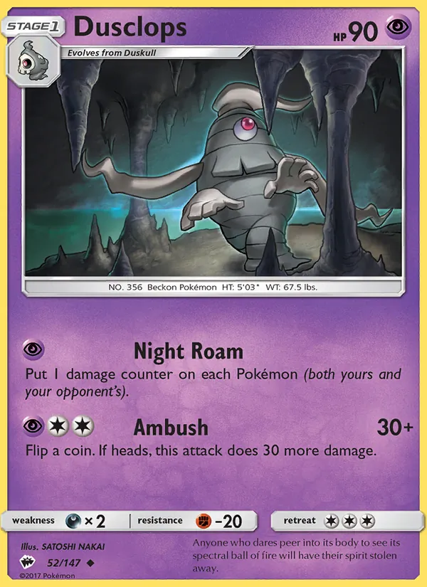 Dusclops — Burning Shadows #52 (Pokémon TCG card)