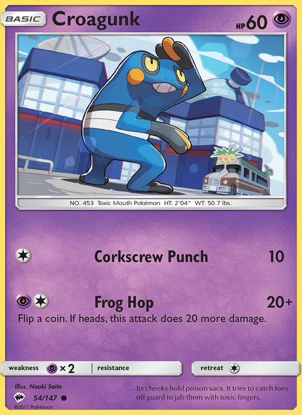 Croagunk — Burning Shadows #54 (Pokémon TCG card)