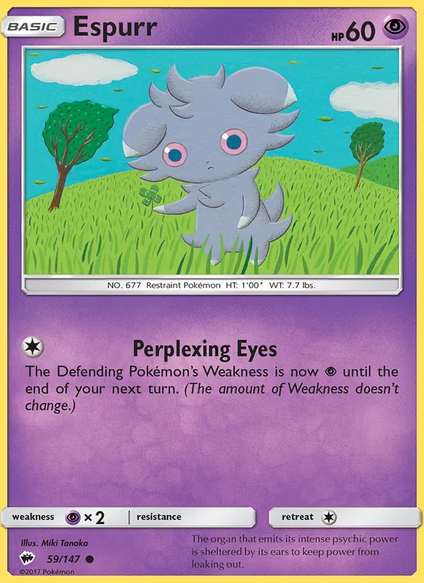 Espurr — Burning Shadows #59 (Pokémon TCG card)