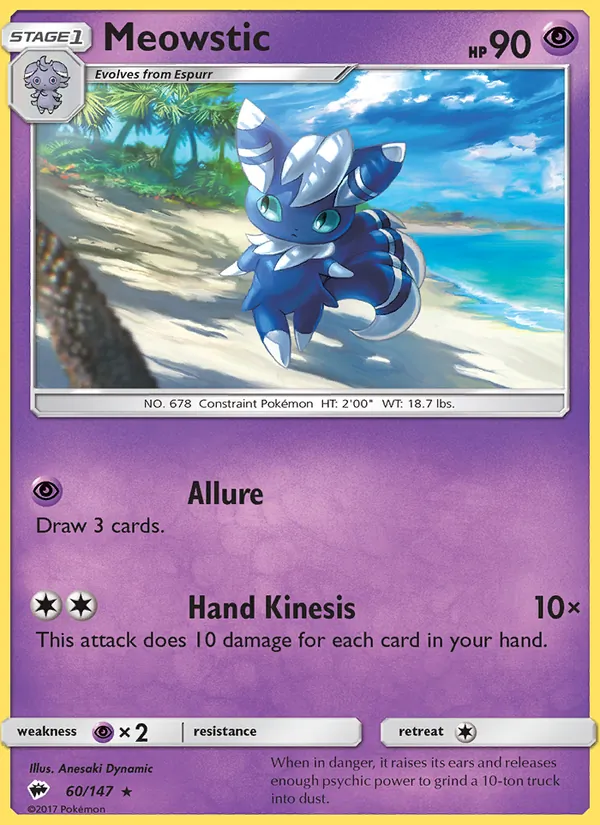 Meowstic — Burning Shadows #60 (Pokémon TCG card)