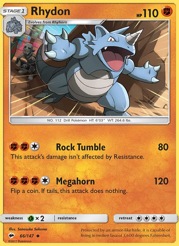 Rhydon — Burning Shadows #66 (Pokémon TCG card)