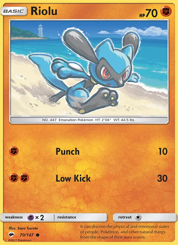 Riolu — Burning Shadows #70 (Pokémon TCG card)