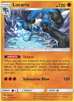 Lucario (Burning Shadows #71)