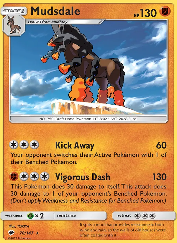 Mudsdale — Burning Shadows #78 (Pokémon TCG card)