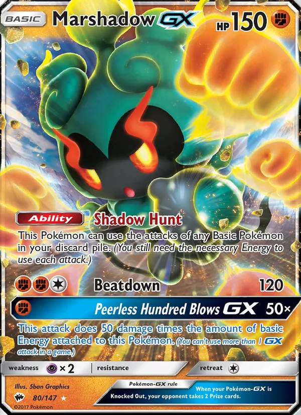 Marshadow GX — Burning Shadows #80 (Pokémon TCG card)