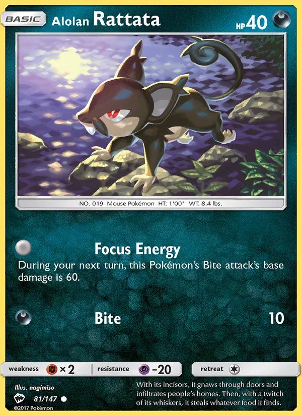 Alolan Rattata — Burning Shadows #81 (Pokémon TCG card)