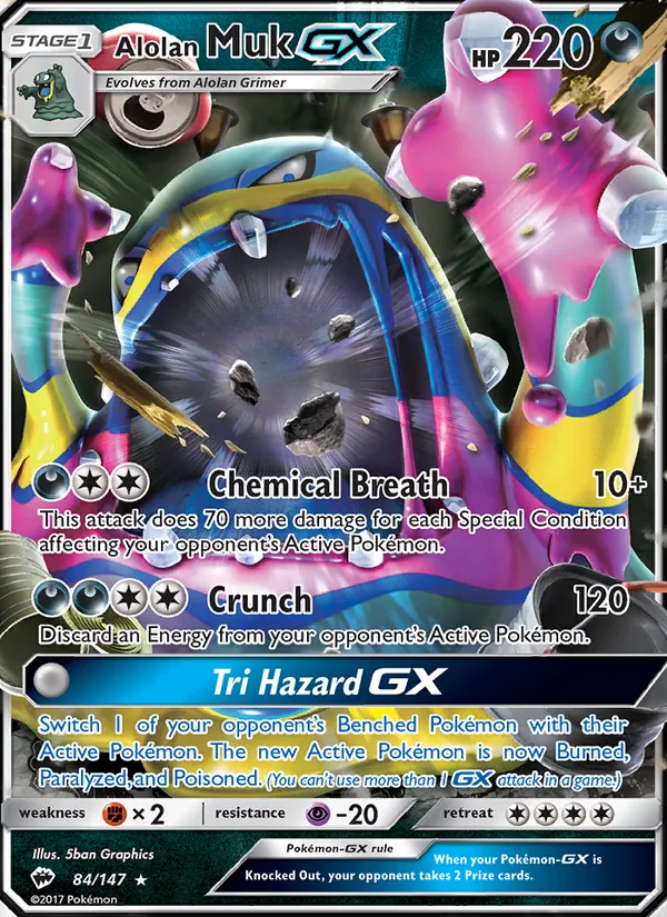 Alolan Muk GX — Burning Shadows #84 (Pokémon TCG card)