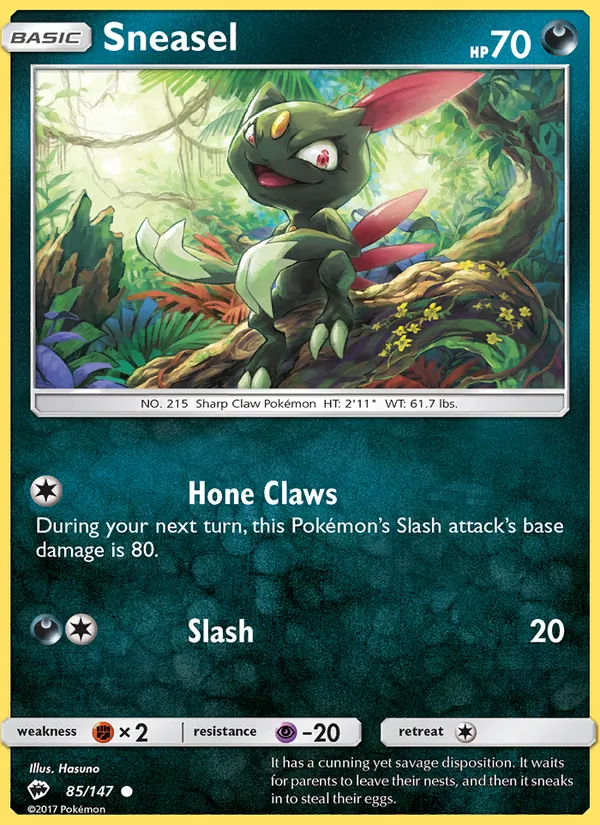 Sneasel — Burning Shadows #85 (Pokémon TCG card)