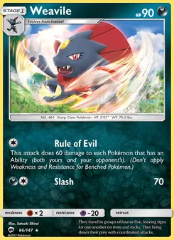 Weavile (Burning Shadows #86)