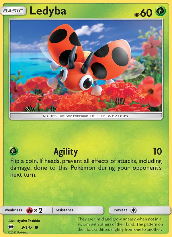 Ledyba — Burning Shadows #9 (Pokémon TCG card)