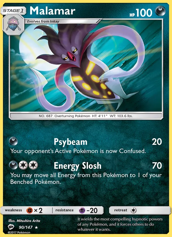 Malamar — Burning Shadows #90 (Pokémon TCG card)