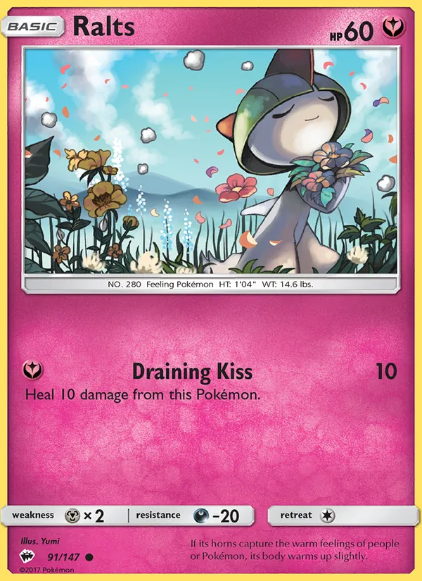 Ralts — Burning Shadows #91 (Pokémon TCG card)