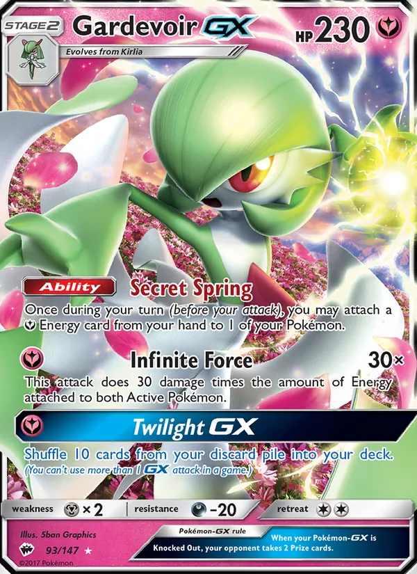 Gardevoir GX — Burning Shadows #93 (Pokémon TCG card)