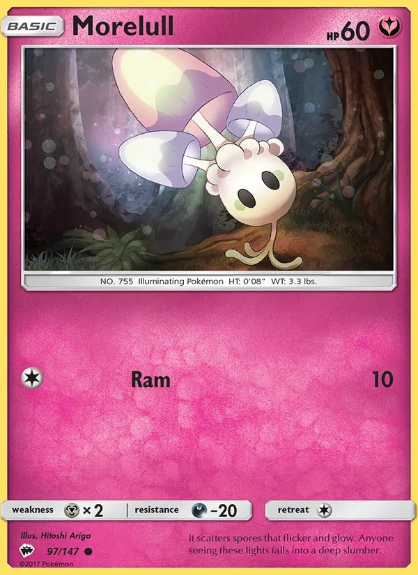 Morelull — Burning Shadows #97 (Pokémon TCG card)